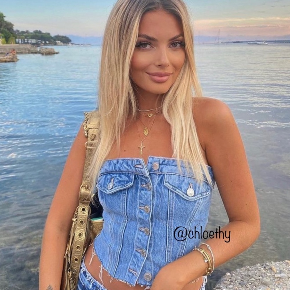 Zara denim corset